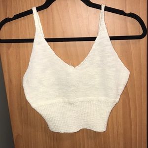 Cream Knit Crop Top